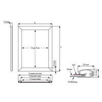 Snap frame wood look 25 mm profile